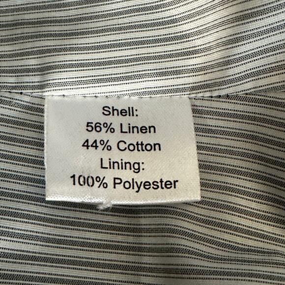 Joseph Abboud Vest Mens L Blue Linen Button Down Classic Preppy Workwear Formal - Picture 5 of 5